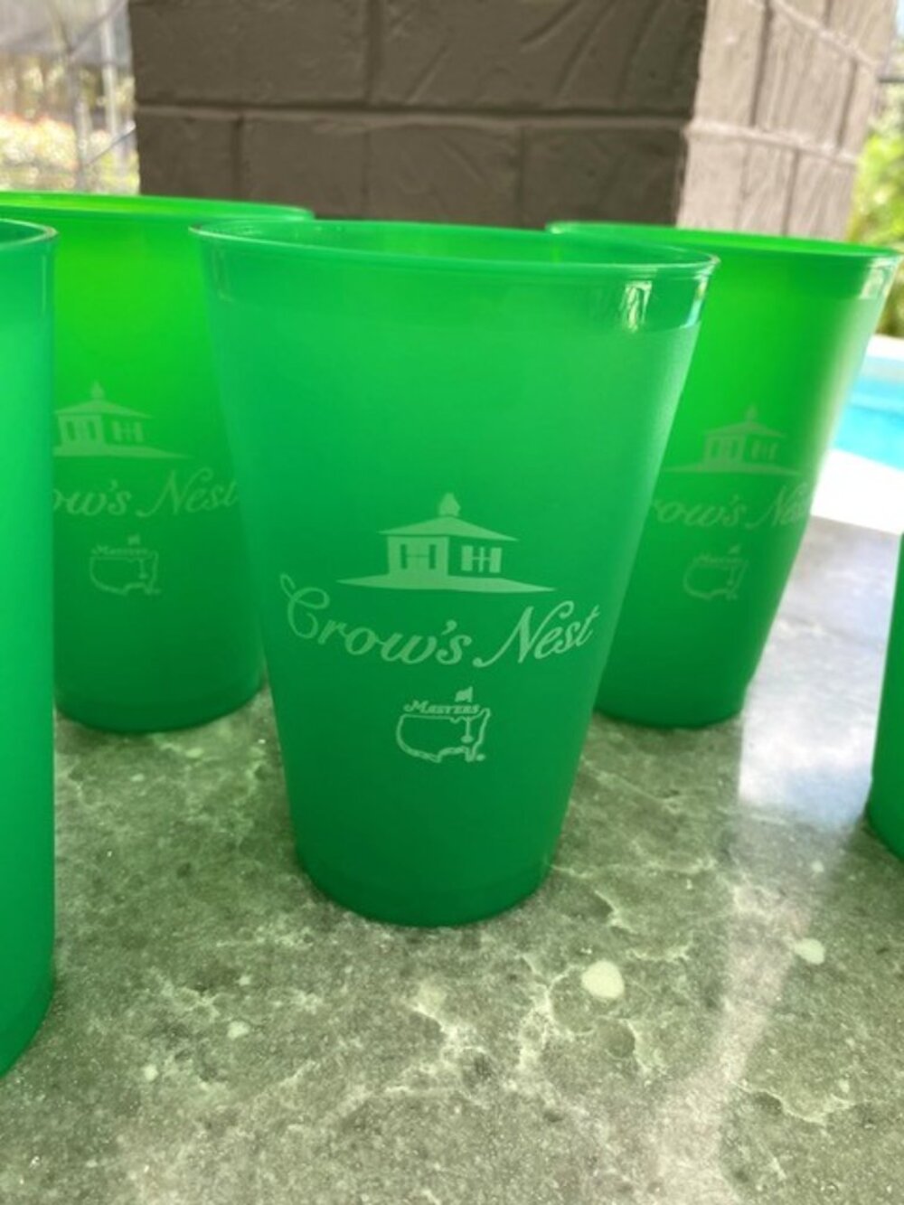 2026 Masters Golf Tournament Plastic Cups Crow's Nest Logo Set of 6 Cups